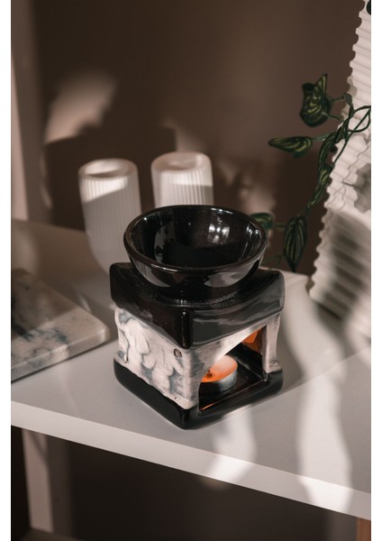Fil Desenli | Seramik El Yapımı Buhurdanlık | Mumluk | Dekoratif Buhardanlık (1 Tealight Mum Ile) modelleri