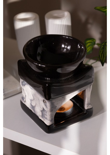 Fil Desenli | Seramik El Yapımı Buhurdanlık | Mumluk | Dekoratif Buhardanlık (1 Tealight Mum Ile) indirimleri