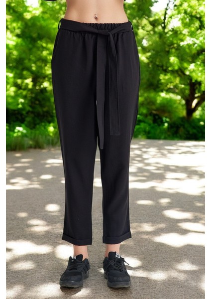 Günlük Beli Kemerli Alt Üst Keten Takım