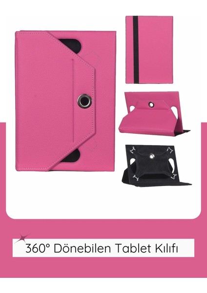 Vorcom S12 10.1'' Inç Universal 360° Döner Standlı Kapaklı Koruyucu Tablet Kılıfı