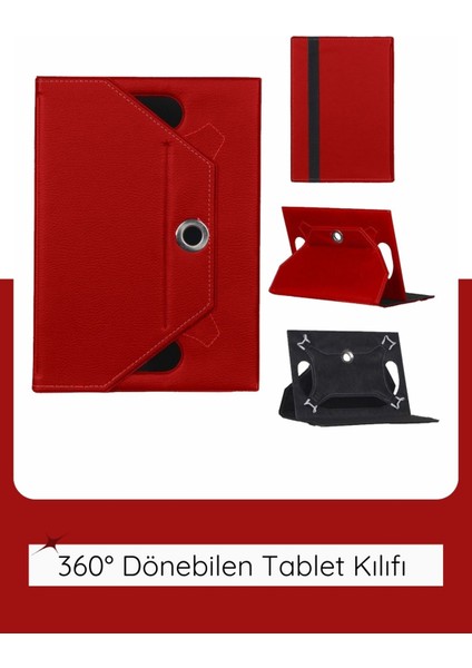 Vorcom Quartzlıte 10.1'' Inç Universal 360° Döner Standlı Kapaklı Koruyucu Tablet Kılıfı