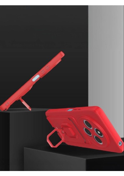 Xiaomi Redmi 14C ve Poco C75 Uyumlu Kartlıklı Stantlı Bağcıklı Kılıf
