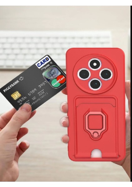 Xiaomi Redmi 14C ve Poco C75 Uyumlu Kartlıklı Stantlı Bağcıklı Kılıf