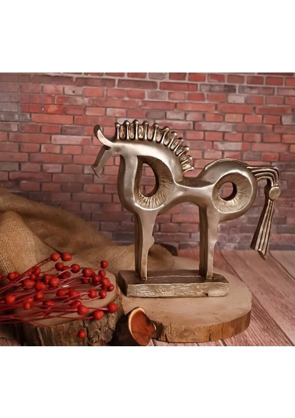 Modern Dekorasyon Soyut At Heykeli Biblo Büyük Boy Dekoratif Biblo 45 cm