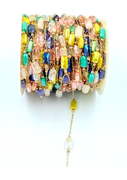 50 cm Çelik Kararmaz Renkli Taş Gold Zincir Bileklik Kolye Zinciri Takı Yapım Malzemeleri Zincir fiyatları