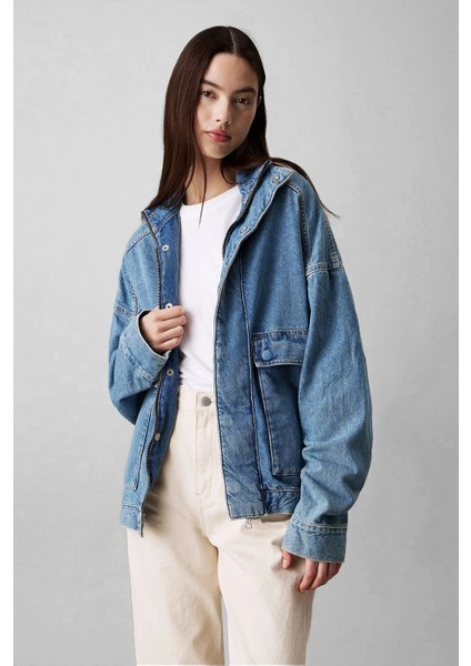Easy Denım Bomber Mont