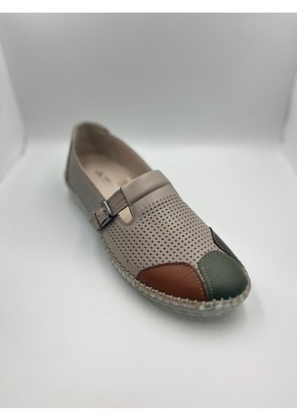 Kundura Jel Taban Deri Günlük Bayan Ayakkabı
