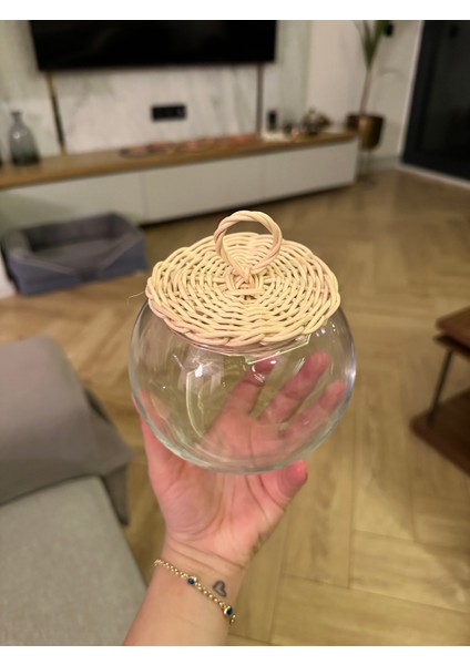 Bambu Kapaklı Mini Cam Fanus Natural Doğal Renk fırsatları