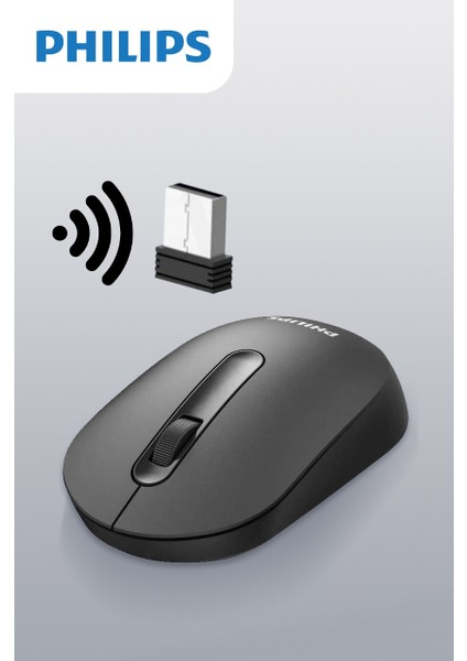 SPK7402 M402 Sessiz Wireless Kablosuz Mouse Siyah (Usb Alıcılı )