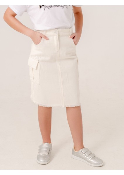 Kız Çocuk Kargo Keten Etek 2959