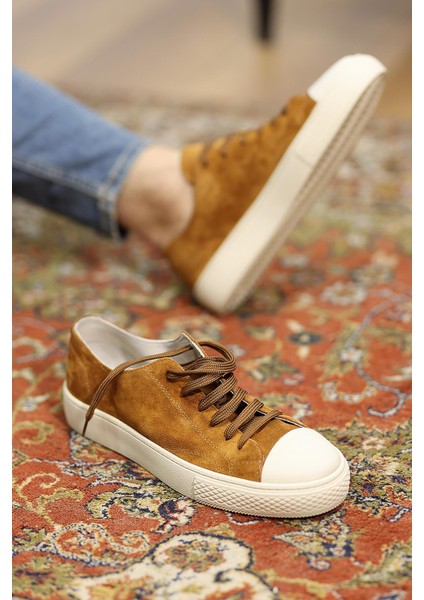 - Taba Hakiki Süet Bağcıklı Erkek Sneaker 666-25