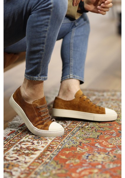 - Taba Hakiki Süet Bağcıklı Erkek Sneaker 666-25