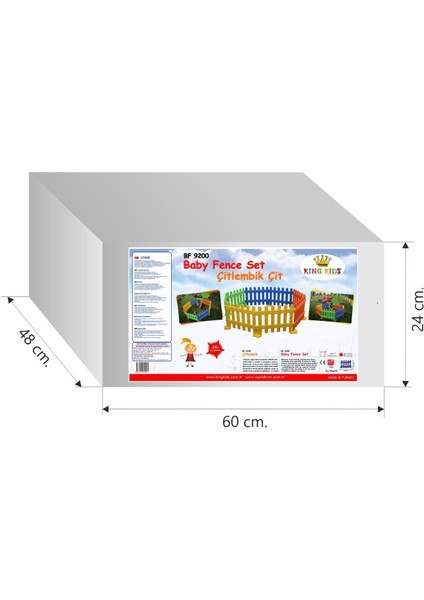 Çocuk Oyun Çiti - 120 Parça Renkli Tuğlalar - Oyun Alanı Set - Güvenli Alan - Çocuk Aktivite Alanı
