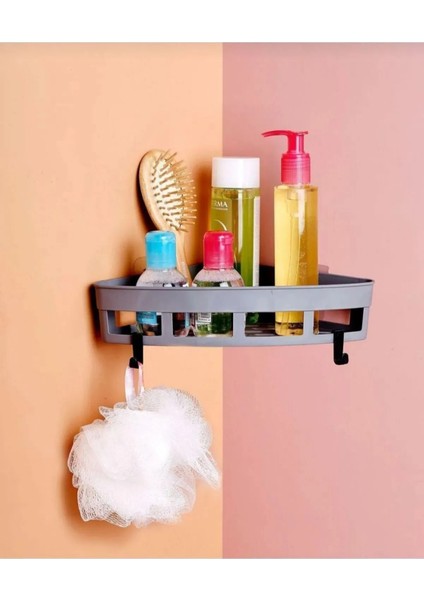 Üçgen Köşelik Yapışkanlı Banyo Rafı Banyo Düzenleyici Duş Rafı Organizer Mutfak Organizeri
