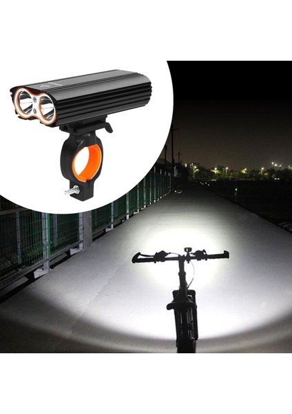 ® Şarj Göstergeli Uzun Menzil Led Bisiklet Feneri 1600 Lumen