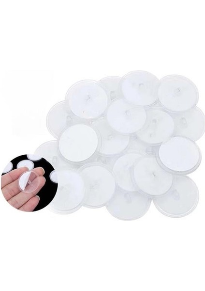 ® 20 Adet Şeffaf Yuvarlak 3 cm Çaplı Güçlü Disk Yapışkanlar