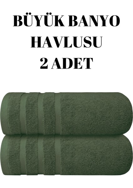 2'li Set Pamuk Büyük Boy Banyo & Duş Havlusu – Yumuşak Dokulu, Çizgi Desenli, Ultra Emici Vücut Havlusu (90 x 150 cm )