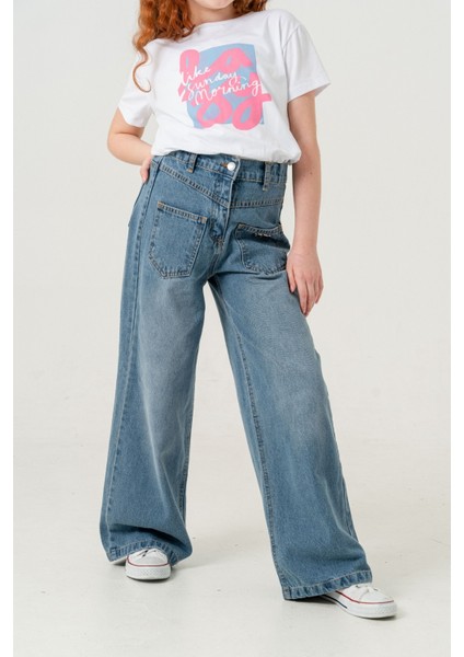 Kız Çocuk Ön Cepli Kot Pantolon 2179