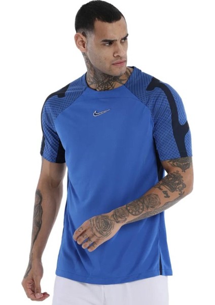 Strike Dri-Fit Erkek Mavi Antrenman T-Shirt Slim Fit