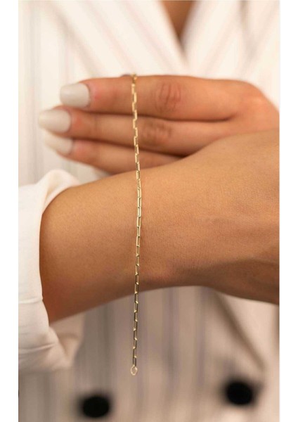 14 Ayar Ince Ataç Bileklik 1.12 Gram 18 cm