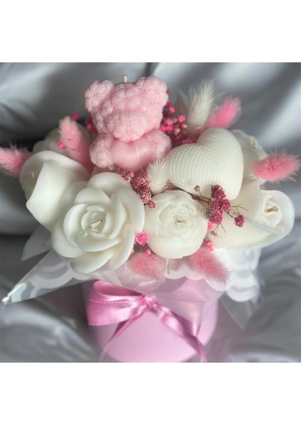 Anneler Günü Kokulu Mum Buketi, Solmayan, Kurumayan Çiçek Buketi, Hediyelik Çiçek Buketi.