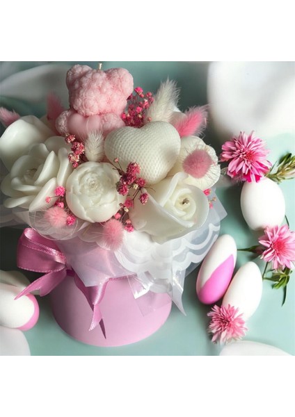 Anneler Günü Kokulu Mum Buketi, Solmayan, Kurumayan Çiçek Buketi, Hediyelik Çiçek Buketi. modelleri