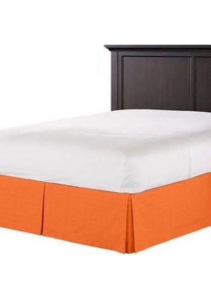 Turuncu Renk Köşe ve Yan Yırtmaçlı Baza Eteği