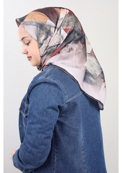 Desenli Tivil Eşarp - Desen-03 - Renk-02
