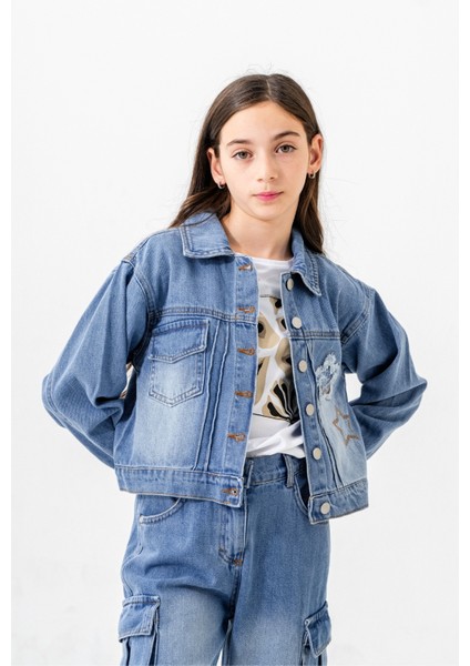 Kız Çocuk Nakışlı Kot Ceket 1550 fiyatları