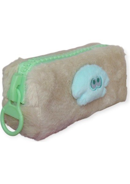 Maskotlu Dev Fermuarlı Peluş Kalem Çantası