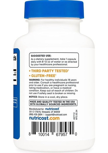 Nutricost Hcı 5mg 120 Caps