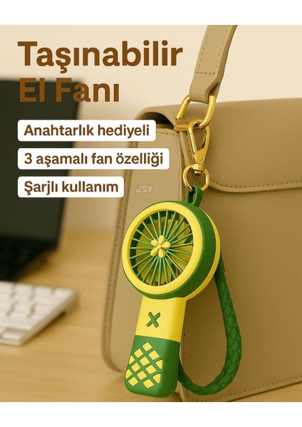 Taşınabilir Vantilatör Fan Anahtarlık Hediyeli