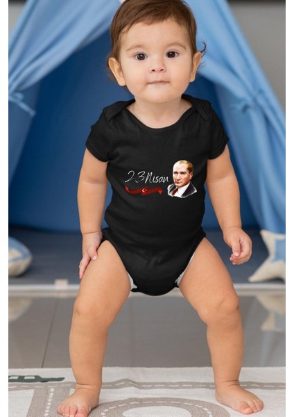 Kısa Kollu Atatürk Baskılı Organik Pamuk Çıtçıtlı Bebek Body&zıbın fiyatları