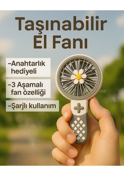 Taşınabilir Vantilatör Fan Anahtarlık Hediyeli