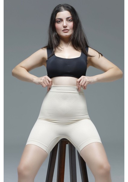 Irina Model Şort Spor Korse Seamless Model Örme Kumaş Şort Korse Push Up Ten Renk