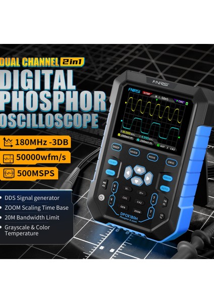 DPOX180H 2 Kanal 180MHZ El Tipi Fosfor Dijital Osiloskop ve Sinyal Jeneratörü indirimleri