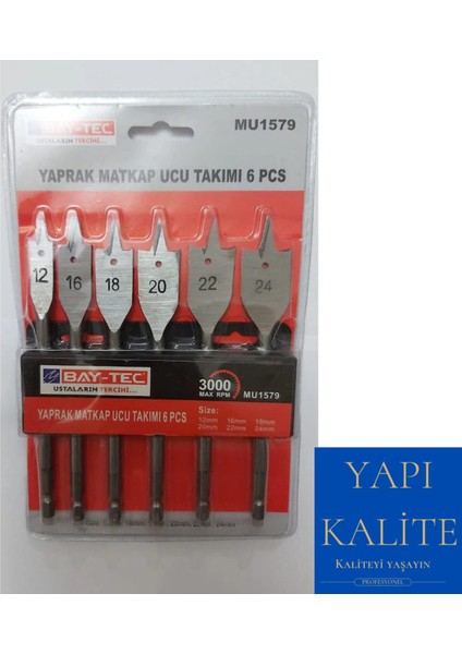 6 Parça Tahta Ahşap Oyma Matkap Yaprak Kelebek Uç Seti