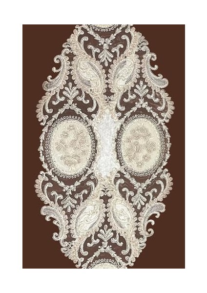 Fransız Dantelli Tek Runner 150 x 40 cm Masa Örtüsü