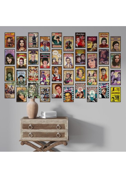 40 Parça Yeşilçam Posterleri Kendinden Yapışkanlı Sticker Seti | 10 x 15 cm . indirimleri