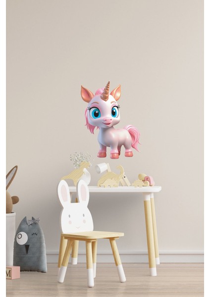 Sevimli Unicorn Çocuk Bebek Odası Duvar Stickeri | Kreş Anaokulu Duvar Stickeri | Duvar Dekorasyonu