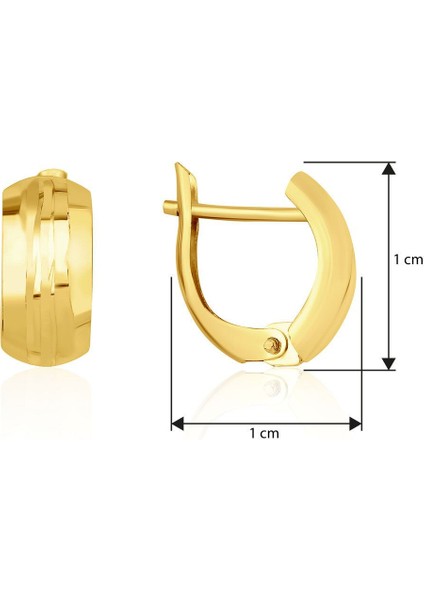 14 Ayar Altın Işıltılı Taşsız J Küpe fiyatları