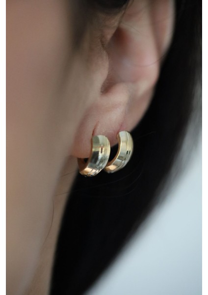 14 Ayar Altın Işıltılı Taşsız J Küpe fırsatları