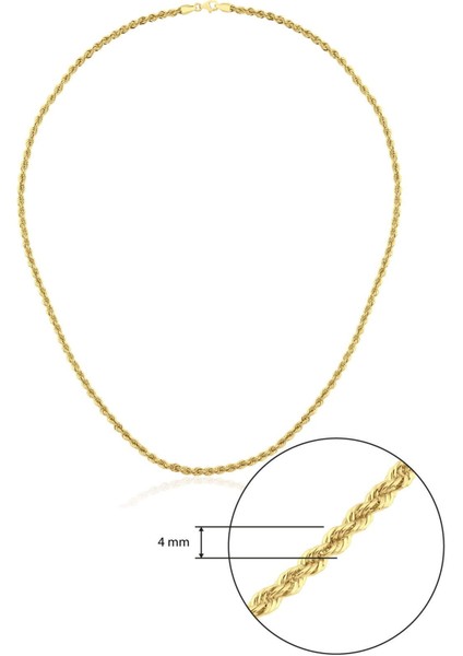 14 Ayar Altın Burgu Halat Zincir 4 mm fiyatları