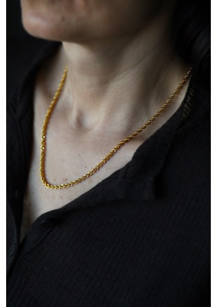 14 Ayar Altın Burgu Halat Zincir 4 mm modelleri