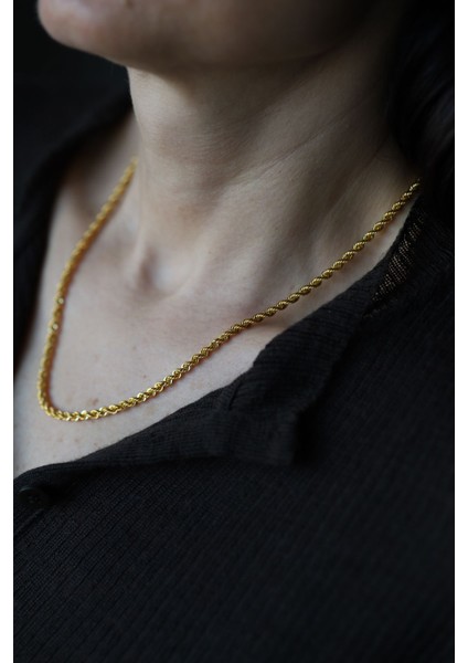 14 Ayar Altın Burgu Halat Zincir 4 mm indirimleri