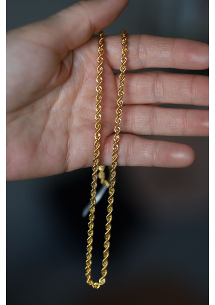 14 Ayar Altın Burgu Halat Zincir 4 mm