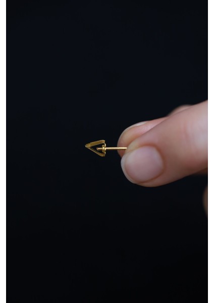 14 Ayar Altın Çevirmeli Vidalı Işıltılı Top Küpe 8 mm