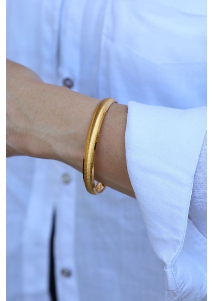 14 Ayar Altın Kadın Mat Simli Bilezik fırsatları