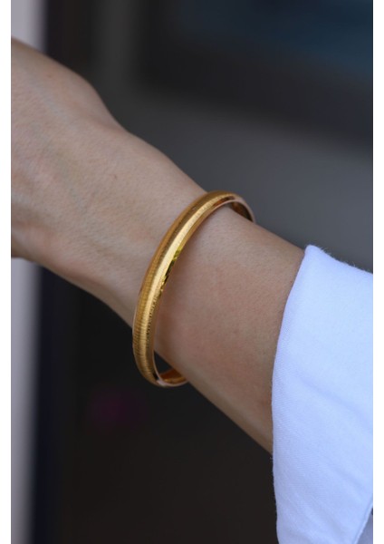 14 Ayar Altın Kadın Mat Simli Bilezik indirimleri
