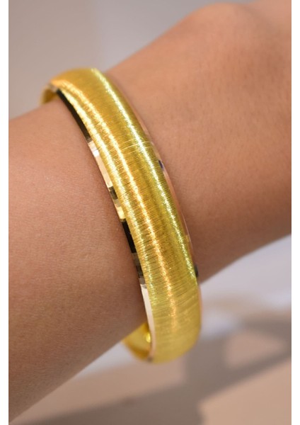 14 Ayar Altın Kadın Mat Simli Bilezik